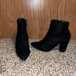 Black suede booties